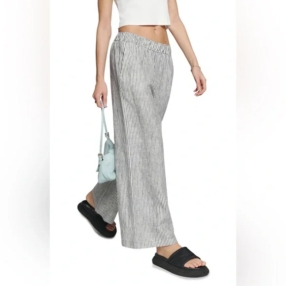 NEW Reformation Ava Stripe Wide Leg Linen Pants - Picture 4 of 9